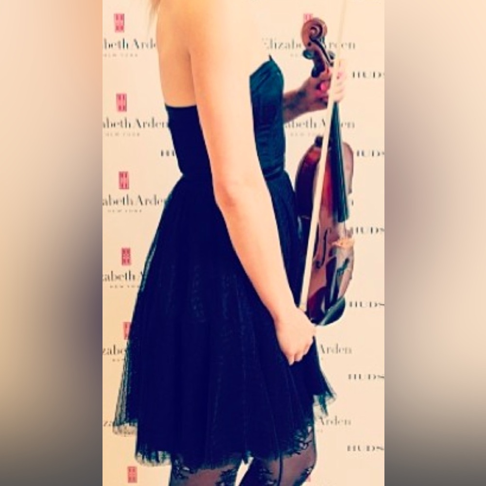 Badgley Mischka Black Strapless Dress